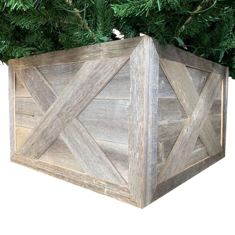 HMS Natural Weathered Gray 19\" Christmas Tree Collar High Quality Mini Star