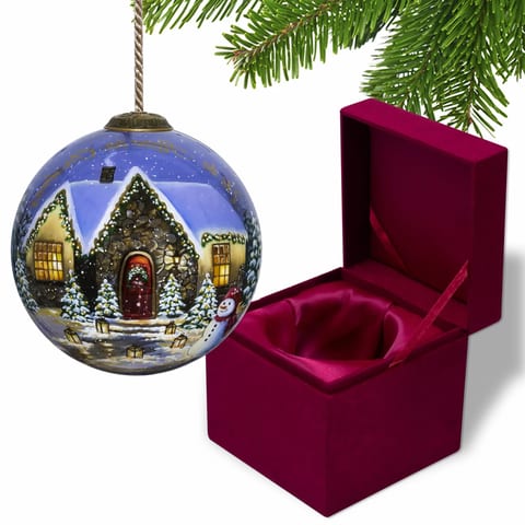 HMS Luxury Hand Painted Mouth Blown Glass Ornament 30cm Home for Christmas