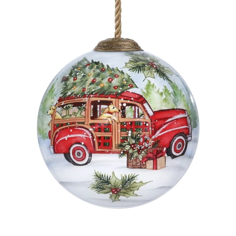 HMS Luxury Hand-Painted Mouth Blown Glass Ornament 30cm Home for Christmas