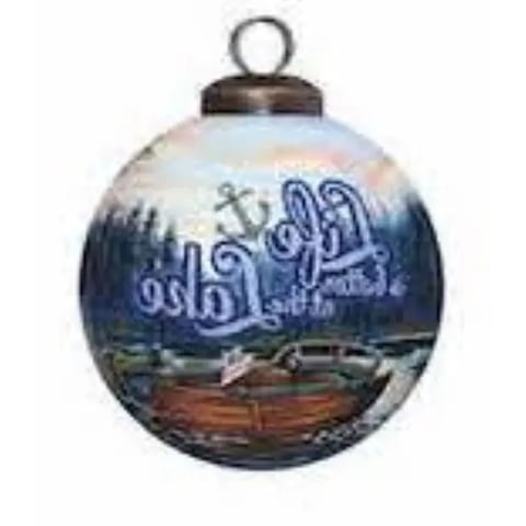 HMS Scenic Life Christmas Ball Ornament Hand Painted Mouth Blown Glass Enhanced
