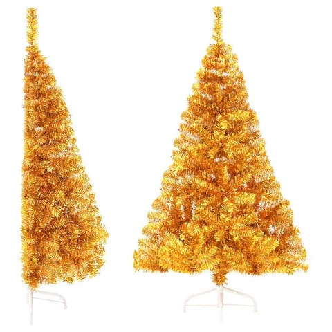 W2B VidaXL 180 cm Gold PET Medium Simple Artificial Christmas Tree Customizable