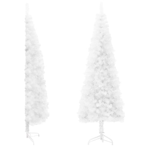 W2B VidaXL Luxury White PVC Half Artificial Christmas Tree High Quality Slim