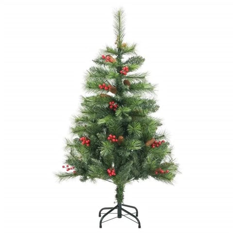 W2B VidaXL 59.1 in Green PVC Artificial Christmas Tree High Quality Fake Hinged