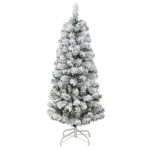 VidaXL W2B Artificial Hinged Christmas Tree 59\" Modern Green and White PVC