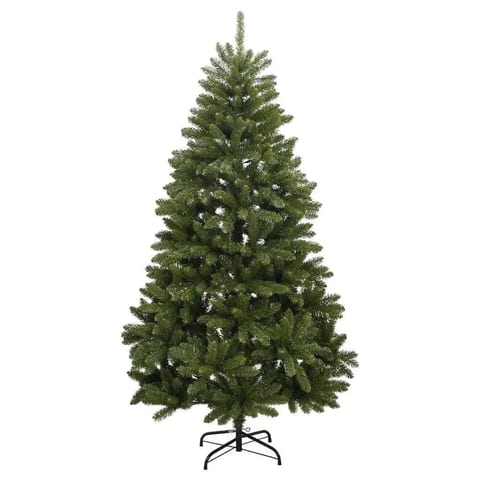 W2B VidaXL Modern 5.9 ft High Artificial Hinged Christmas Tree Green PVC Metal