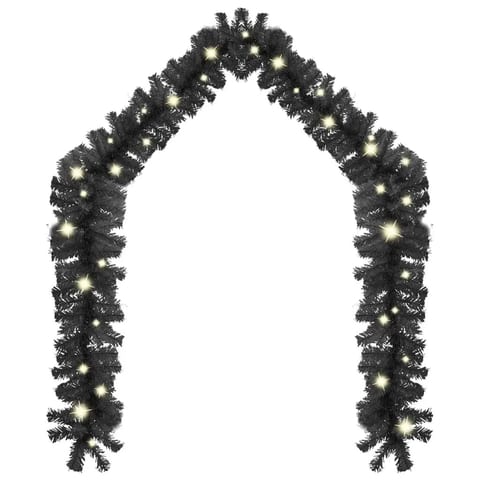 W2B VidaXL 32.8 Feet Black PVC Christmas Garland Eco-Friendly Indoor and