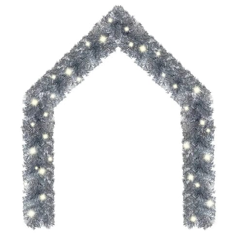 W2B VidaXL 32.8 Feet Silver PVC Christmas Garland Indoor Eco-Friendly Rattan