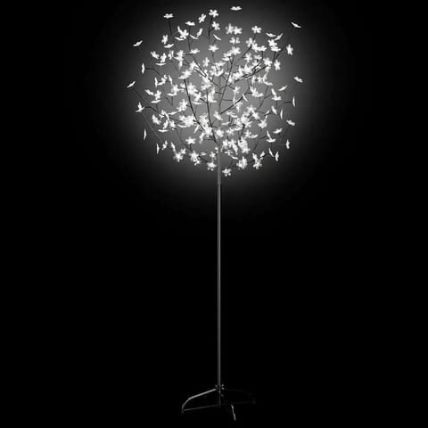 W2B VidaXL 6 ft Christmas Tree Black & Cold White PET Metal Lights Customizable