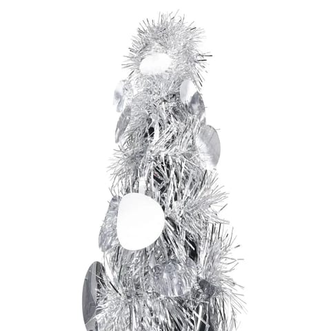 W2B VidaXL 59-Inch Silver PET Pop-up Christmas Tree Collapsible Iron Home Decor
