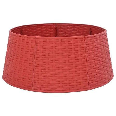 W2B VidaXL Medium Christmas Tree Skirt Red Polypropylene Decorative Accessory