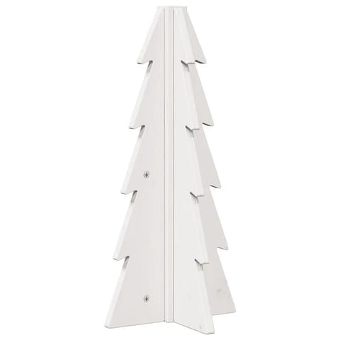W2B VidaXL Custom-Size White Solid Pine Wood Christmas Tree High Quality Hinged