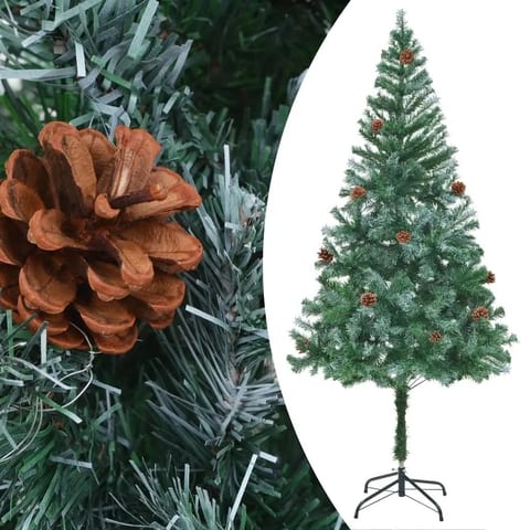 W2B VidaXL 6 ft High Quality Artificial Christmas Tree Green White Tips 180 cm