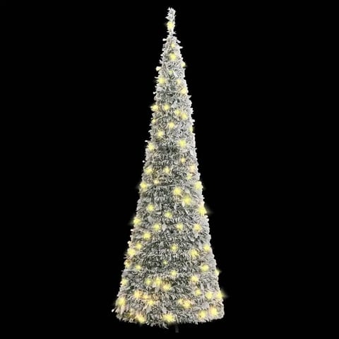W2B VidaXL Customizable 47.2 in Artificial Christmas Tree Green and White PVC