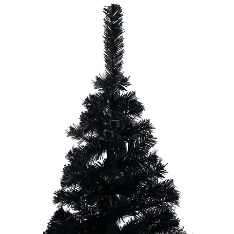 W2B VidaXL 59-Inch Black PVC Artificial Christmas Tree High Quality Hinged Mini