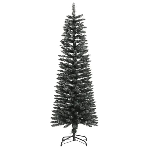 W2B VidaXL Large Artificial Christmas Tree 47.2 in High Slim Green White PVC