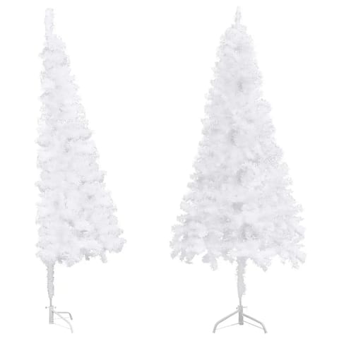 W2B VidaXL White PVC Artificial Christmas Tree 59-Inch Tall High Quality Hinged