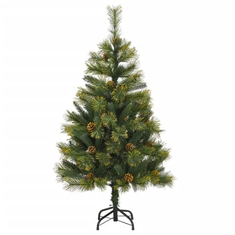 W2B VidaXL Customizable 47.2 Green PVC Artificial Hinged Christmas Tree High
