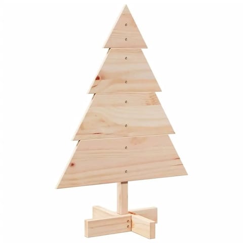 W2B VidaXL Customizable Medium Solid Natural Wood Christmas Tree Star-Shaped