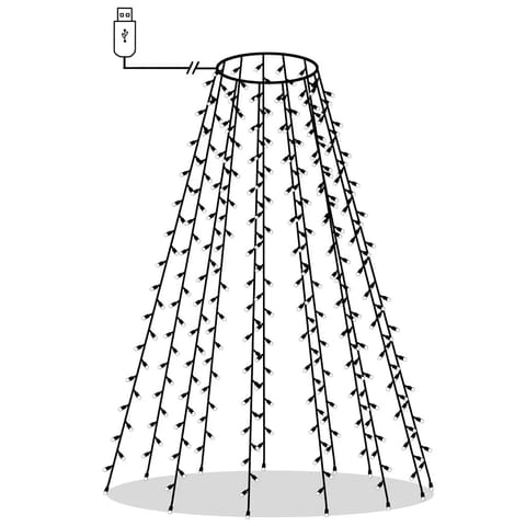 W2B VidaXL Light Blue PVC Christmas Lights Tree Fairy Lights for Trees up to
