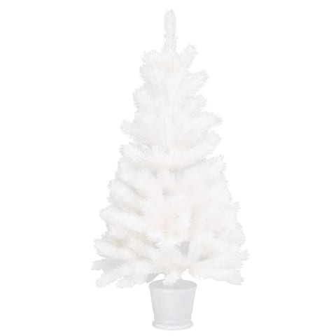 W2B VidaXL Large Artificial Christmas Tree 35.4 White PE (Polyethylene) Hinged