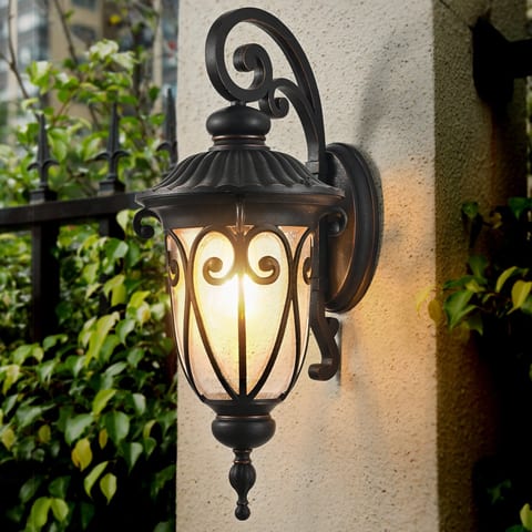 Vintage Wall Lamp Waterproof Anti-Rust Aluminum Outdoor Lantern Sconce for