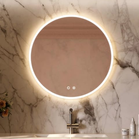 Anti-fog Round Mirror Frameless Smart Bath Led Mirror Bathroom