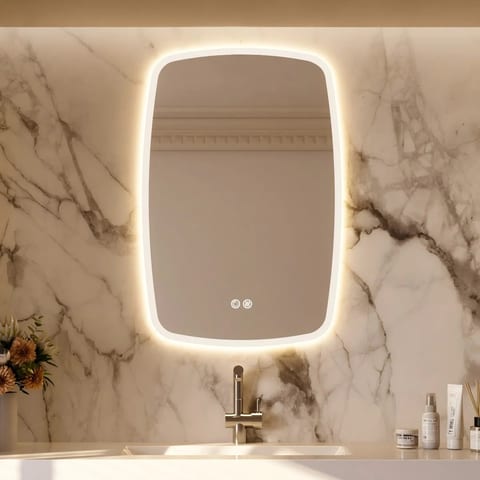 Modern LED Bathroom Mirror with Illuminated Touch Switch Smart LED Light for