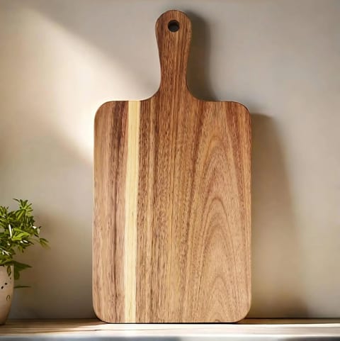 Acacia Wood Rectangular Cutting Board Handle 13.7''x7'' Eco-Friendly Ze Qi
