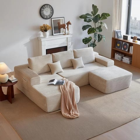 Products 2026 Compressed Packed 3 Seat U Shape Sectional Sofa for Living Room