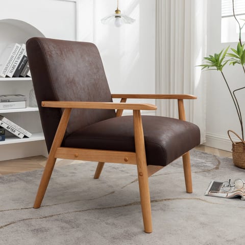 Wide Durable Wooden Leisure Living Room Chair with Foam Filled and Polyester