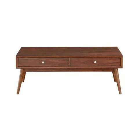 DB Retro Modern Style 1-Piece Coffee Table 2 Drawers Brown Finish Eco-Friendly