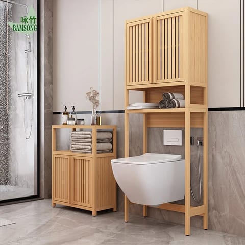 Bathroom Cabinet Storage Organizer Over Toilet US Warehouse Space Saving Water