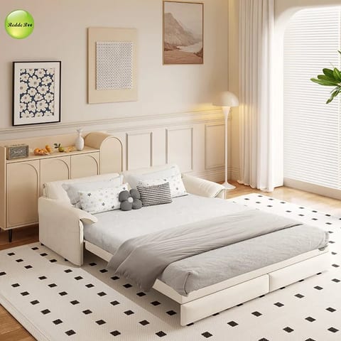 USA New Space-Saving Design Velvet 3-in-1 Convertible Sleeper Folding Sofa Bed