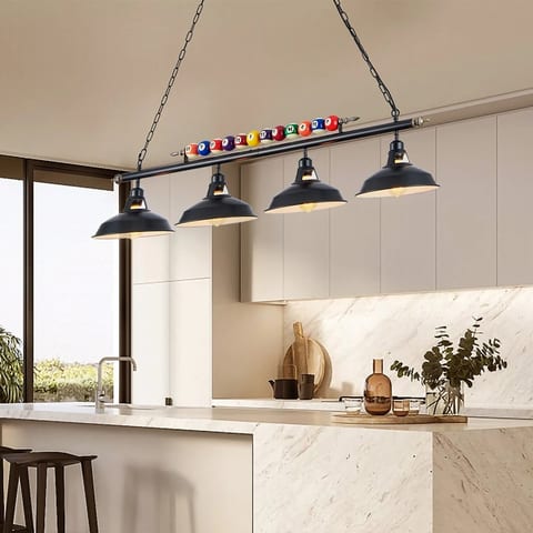 USA/Canada Stock LED 4-Head Billiard Ball Decor Light Professional Chandelier