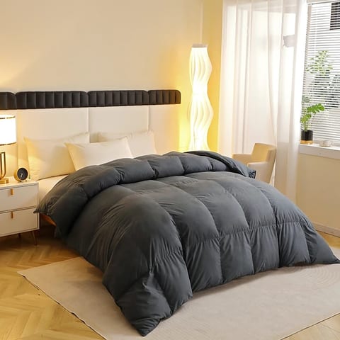 1 Piece Duck Feather Comforter Washable All-Season Classic Home Use