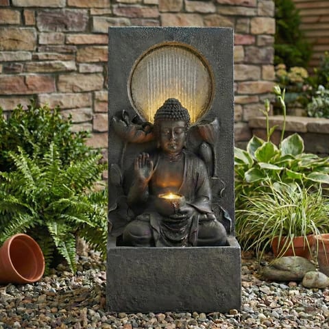 Modern Artificial Theme Water Fountain Porch Waterproof Outdoor Garden