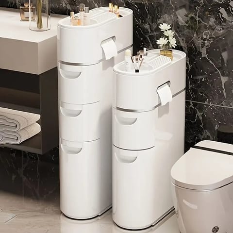 US Local Stock Slim Bathroom Gap Storage Cabinet Multi Layer Plastic Drawer