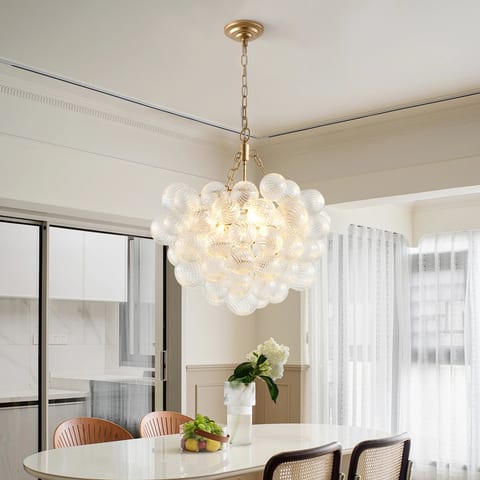 Luxury Gold Iron Bubble Globe Glass 3-G9 40W 110-120V Chandelier Pendant Light