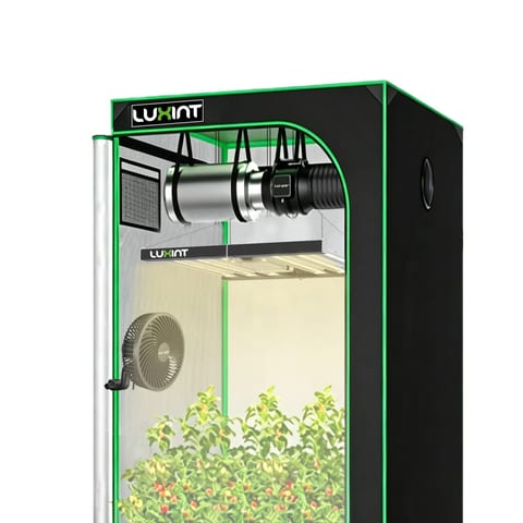 4x4ft 5x5ft Grow Tent Complete Kit with 480w Led Grow Light 6" Inline Duct Fan