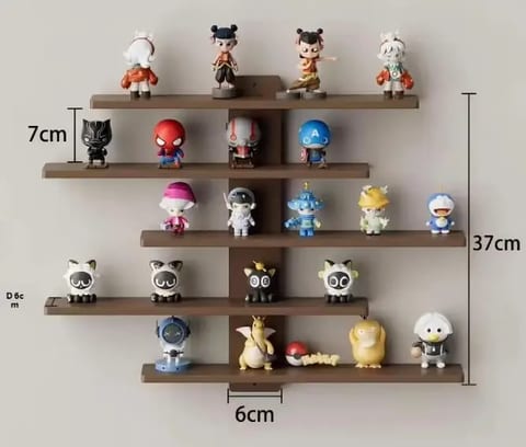 Custom Multi-Tier Wall Mounted Display Shelf, Space Saving Floating Storage