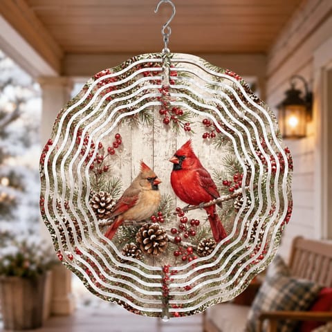 Sublimation Blanks 3D Snowflake Iron Wind Chime Laser Cut Metal Rotating Garden