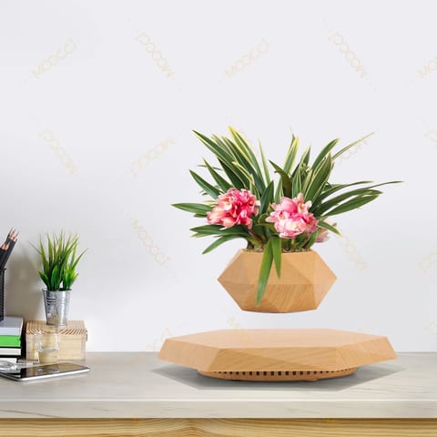 Modern Indoor Decor Rotation Magnetic Levitation Floating Flower Pot Best Gift