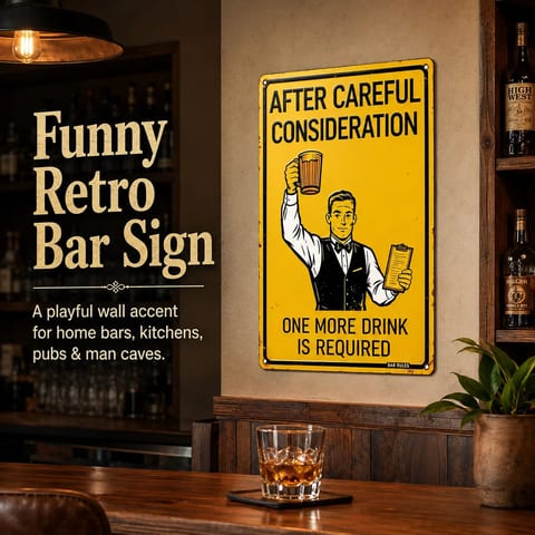 Vintage Art Deco Aluminum Oversized Rectangle Beer Bar Sign Wall Hanging Decor