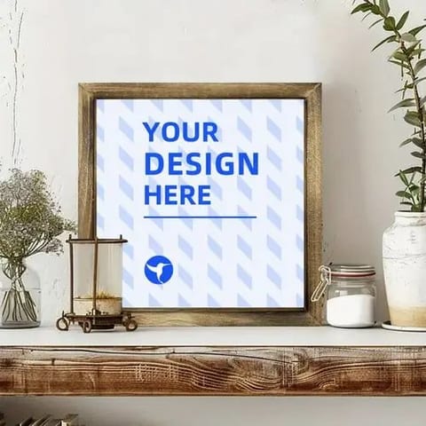 Professional Custom Rounded Corner Wooden Printing Frame Custom Logo Service