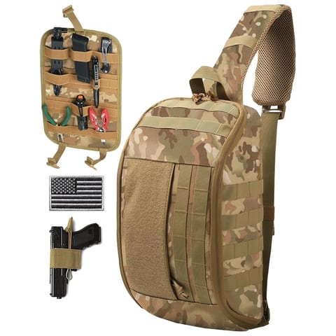 Tactical Concealed Carry Chest Pack Waterproof EDC Assault Range Pack Shoulder