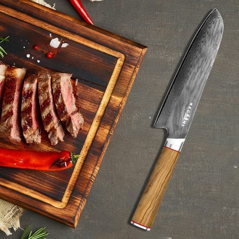 Kegani Kiritsuke Knife - 8 Inch Professional Japanese Chef's Knife, 67 Layers