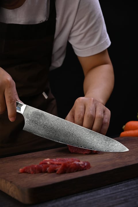 Kegani 8 Inch Japanese Kiritsuke Chef Knife, Japanese 67 Layers VG-10 Damascus