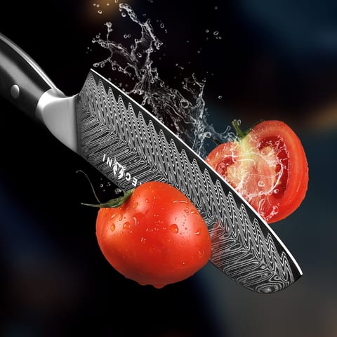 Kegani Santoku Knife 7 Inch Japanese Santoku Knife, 73 Layers AUS-10 Damascus