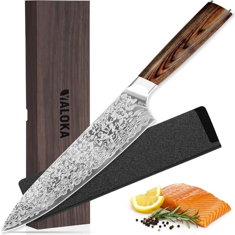 Japanese Vanadium Steel Chef Knife, 7.8 INCH Sharp Kitchen Knives With Laser