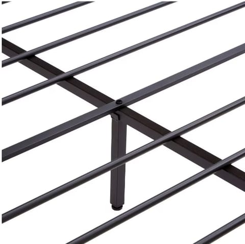 Full Size Metal Platform Bed Frame With Wooden Headboard And Footboard With USB